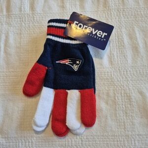 New England Patriots adult gloves, light knit, tons of stretch NWT
